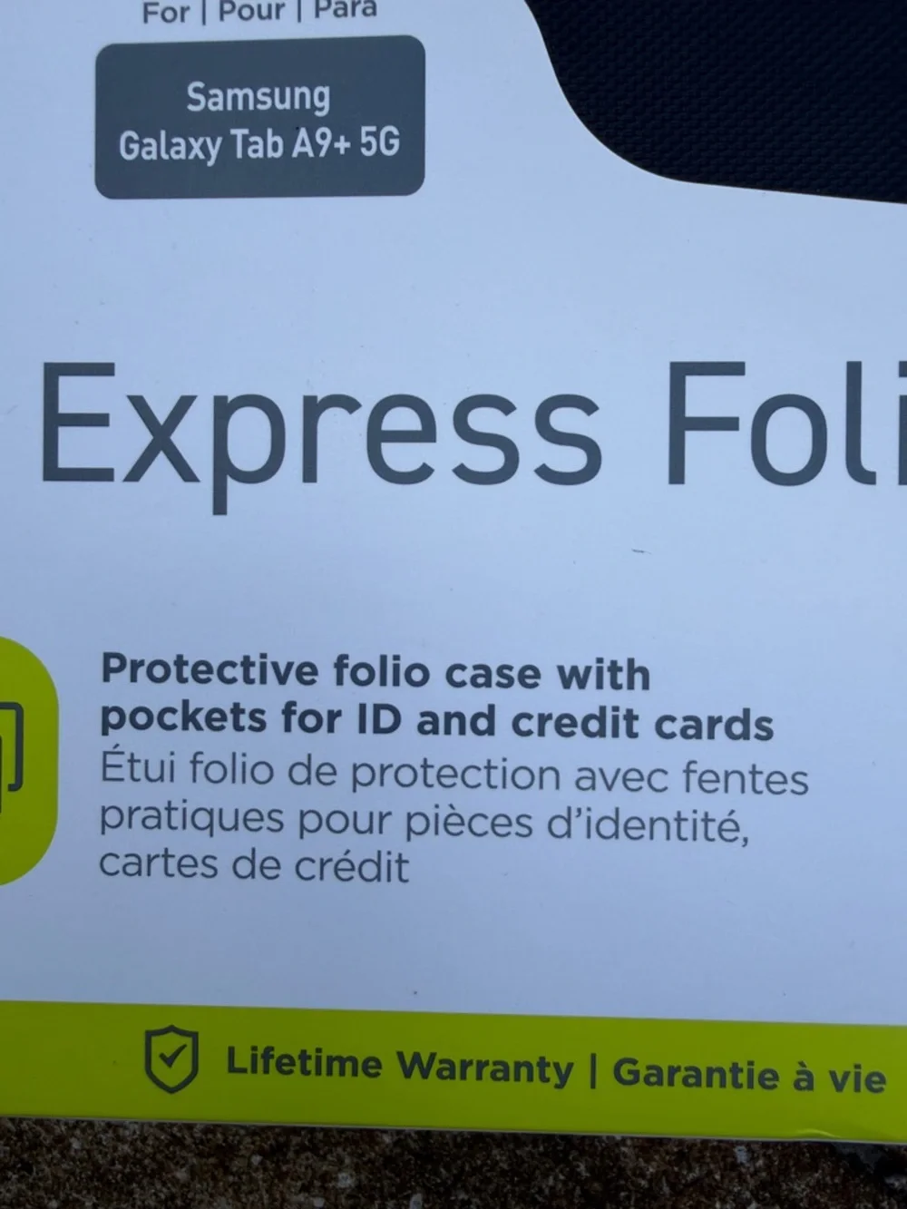 Express Folio Tablet Case for Samsung Galaxy Tab A9+ 5G - Black. NEW
